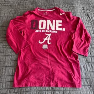 Vintage Nike Alabama Crimson Tide 2011 BCS Championship 3/4 Sleeve Shirt Men's S